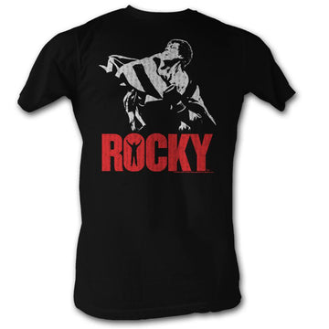 Rocky Mens S/S T-Shirt - Rocky Flag - Solid Black