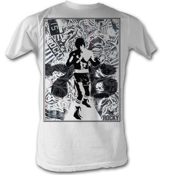 Rocky Mens S/S T-Shirt - 76 Collage - Solid White