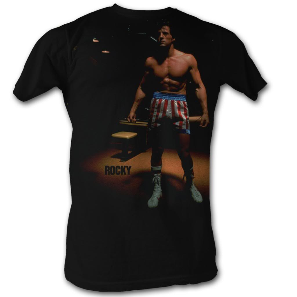 Rocky Mens S/S T-Shirt - Spotlight Rocky - Solid Black