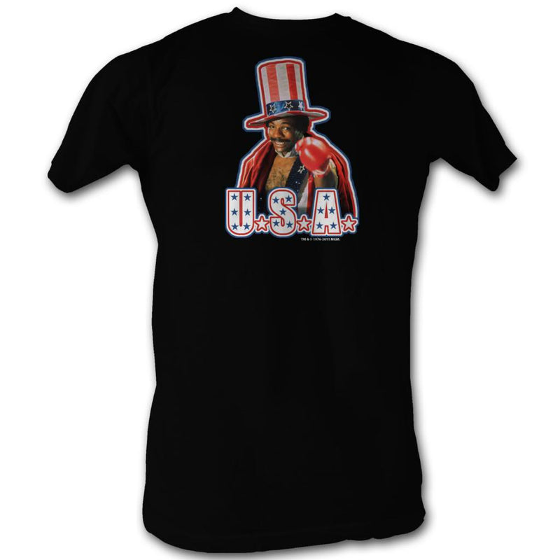 Rocky Mens S/S T-Shirt - Usa! - Solid Black