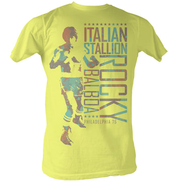 Rocky Mens S/S T-Shirt - Italy Man - Heather Yellow Heather