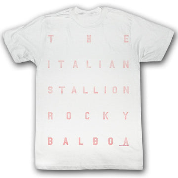 Rocky Mens S/S T-Shirt - Words - Solid White