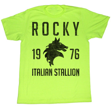 Rocky Mens S/S T-Shirt - Vintage 1976 - Heather Neon Mint Heather