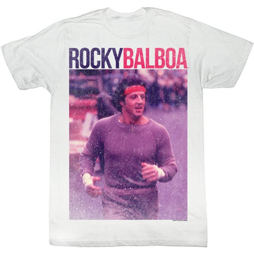 Rocky Mens S/S T-Shirt - Pic With Name - Solid White