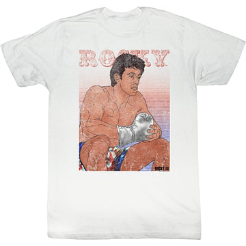 Rocky Mens S/S T-Shirt - Contemplation - Solid White