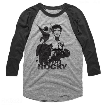 Rocky Mens 3/4 Sleeve Raglan - Rocky - Heather/Heather Gray Heather/Vintage Smoke