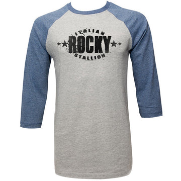 Rocky Mens 3/4 Sleeve Raglan - Stars - Heather/Heather Gray Heather/Blue Heather