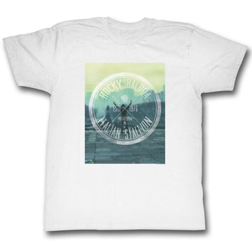 Rocky Mens S/S T-Shirt - Hipster Logo - Solid White