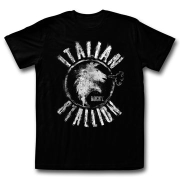Rocky Mens S/S T-Shirt - Chalk Stallion - Solid Black