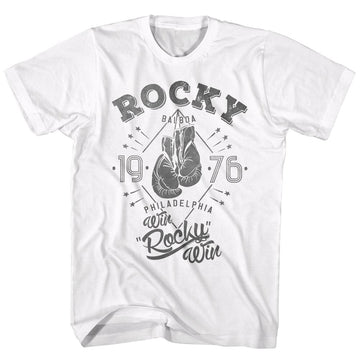 Rocky Mens S/S T-Shirt - Rocky - Solid White