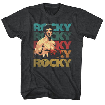 Rocky Mens S/S T-Shirt - 70'S Color - Heather Black Heather