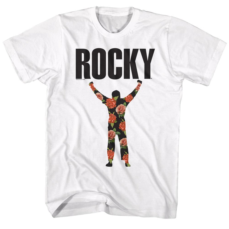 Rocky Mens S/S T-Shirt - Flower 1 - Solid White