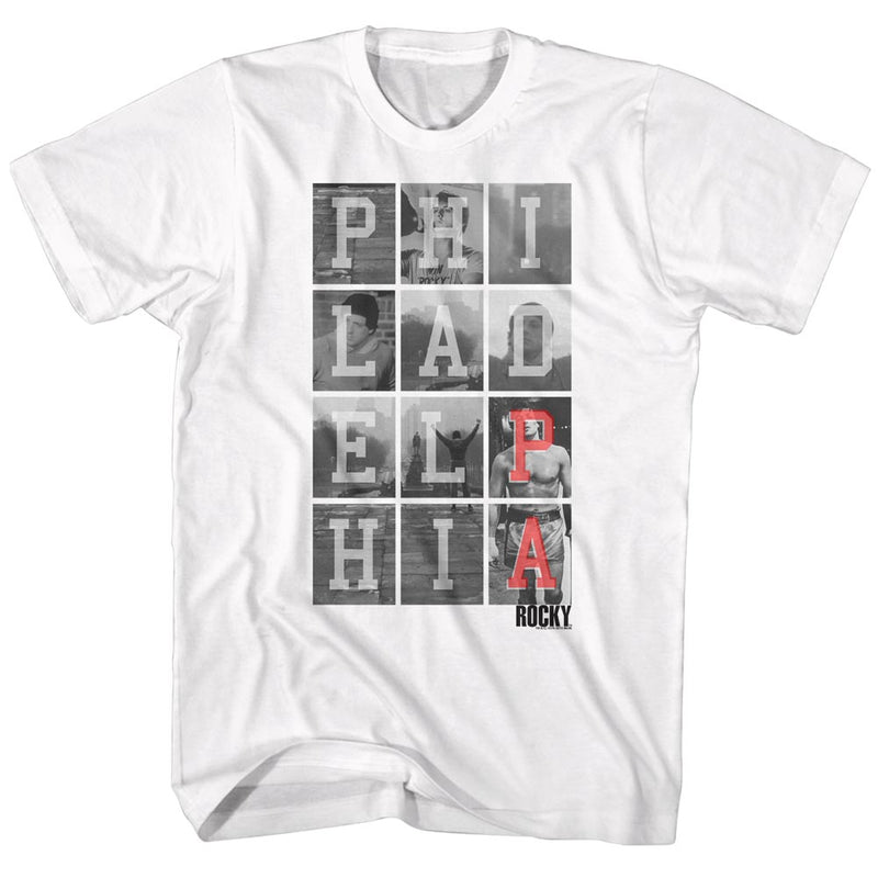 Rocky Mens S/S T-Shirt - Philly Cheese Steak - Solid White