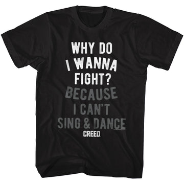 Rocky Mens S/S T-Shirt - Wannafight - Solid Black