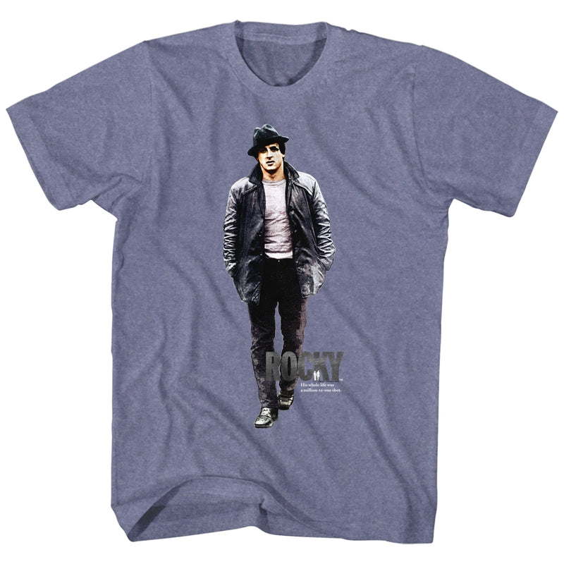 Rocky Mens S/S T-Shirt - Million-To-One - Heather Vintage Blue Heather