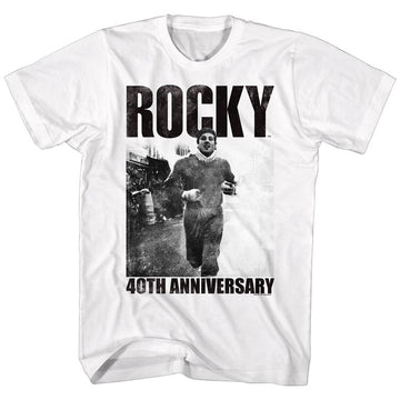 Rocky Mens S/S T-Shirt - 40Th - Solid White