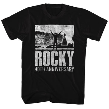 Rocky Mens S/S T-Shirt - 40Th Anniversary 2 - Solid Black