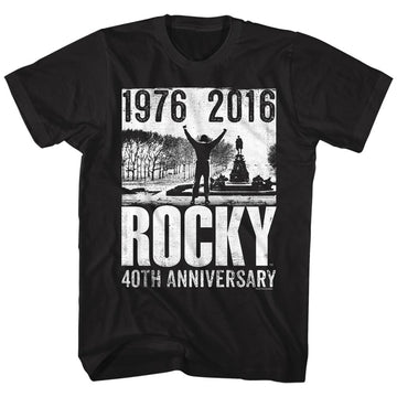 Rocky Mens S/S T-Shirt - 40Th Anniversary 3 - Solid Black