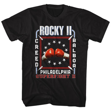 Rocky Mens S/S T-Shirt - Rocky Ii Superfight Ii - Solid Black