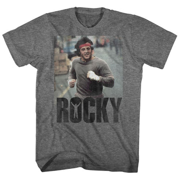 Rocky Mens S/S T-Shirt - Run Rocky - Heather Graphite Heather