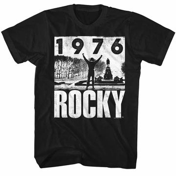 Rocky Mens S/S T-Shirt - 76 Is Awesome - Solid Black