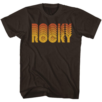Rocky Mens S/S T-Shirt - Retro Rocky - Solid Dark Chocolate