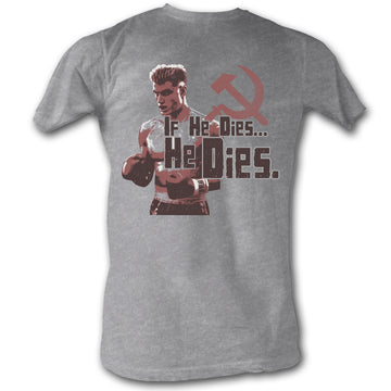 Rocky Mens S/S T-Shirt - He Dies - Heather Gray Heather