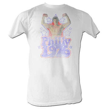 Rocky Mens S/S T-Shirt - Philly 1976 - Solid White