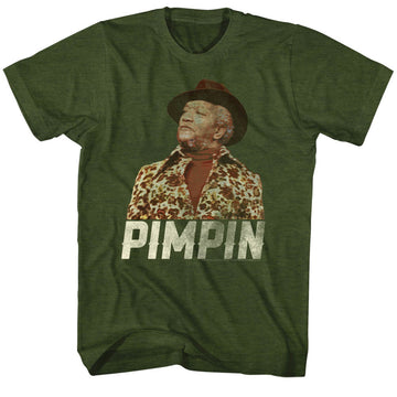 Redd Foxx Mens S/S T-Shirt - Pimpin - Solid Military Green