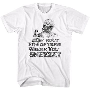 Redd Foxx Mens S/S T-Shirt - Sneeze - Solid White
