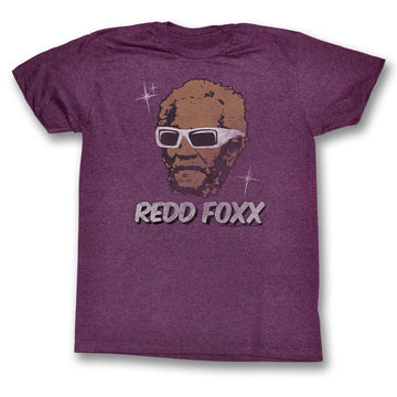 Redd Foxx Mens S/S T-Shirt - Stars - Heather Vintage Maroon Heather