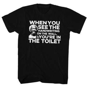 Redd Foxx Mens S/S T-Shirt - Toilet - Solid Black