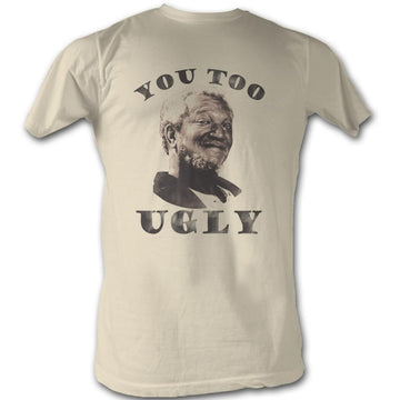 Redd Foxx Mens S/S T-Shirt - You Too Ugly - Solid Natural