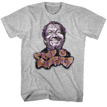 Redd Foxx Mens S/S T-Shirt - Sanford Graffiti - Heather Gray Heather