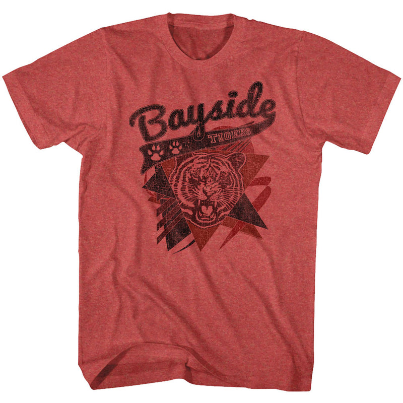 Saved By The Bell Mens S/S T-Shirt - Sharp Tigers - Heather Red Heather