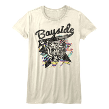 Saved By The Bell Girls Juniors S/S T-Shirt - Aztec Tigers - Solid Natural