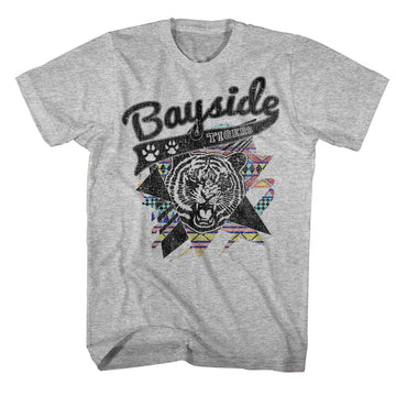 Saved By The Bell Mens S/S T-Shirt - Aztec Tigers - Heather Gray Heather