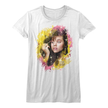 Saved By The Bell Girls Juniors S/S T-Shirt - All Made Up - Solid White