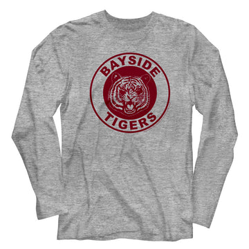 Saved By The Bell Mens L/S T-Shirt - Gbayside Tigers - Heather Gray Heather