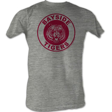 Saved By The Bell Mens S/S T-Shirt - Bayside Tigers - Heather Gray Heather