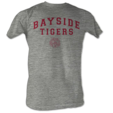 Saved By The Bell Mens S/S T-Shirt - Bayside Tigers - Heather Gray Heather