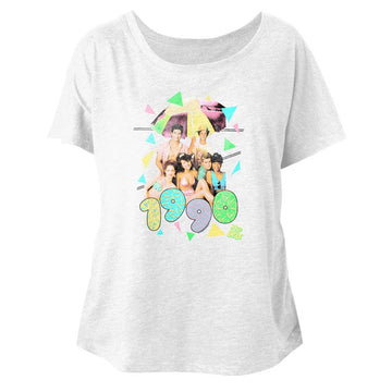 Saved By The Bell Ladies S/S Dolman - Pastel - Heather White Heather