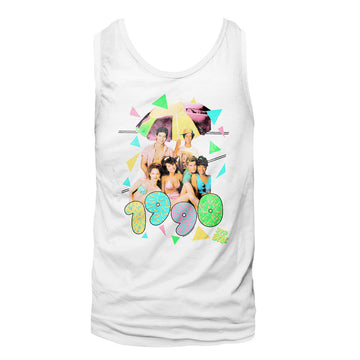 Saved By The Bell Mens  Tank - Pastel - Solid White