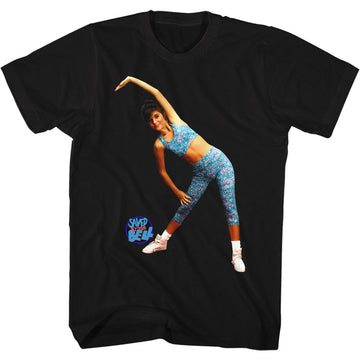 Saved By The Bell Mens S/S T-Shirt - Aerobics - Solid Black