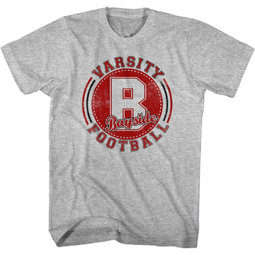 Saved By The Bell Mens S/S T-Shirt - Varsity Football - Heather Gray Heather