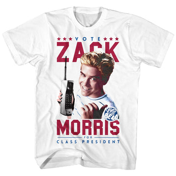 Saved By The Bell Mens S/S T-Shirt - Votezack - Solid White
