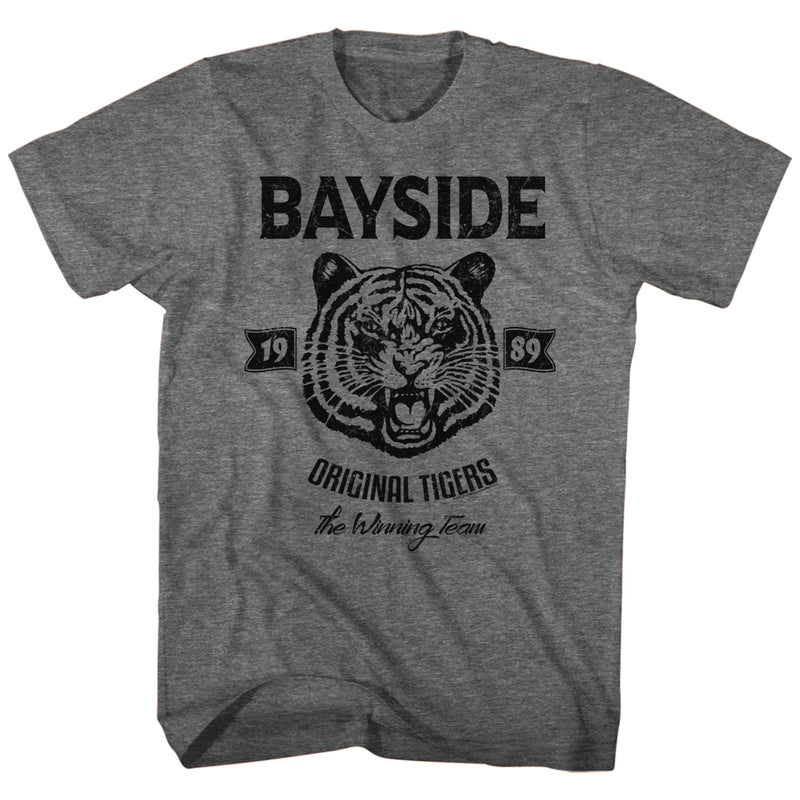 Saved By The Bell Mens S/S T-Shirt - Original Tigers - Heather Graphite Heather