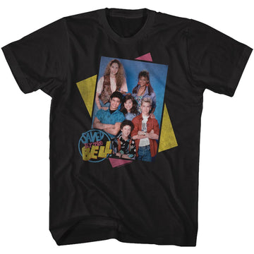 Saved By The Bell Mens S/S T-Shirt - Group Boxes - Solid Black