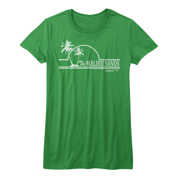 Saved By The Bell Girls Juniors S/S T-Shirt - Malibu Sands - Solid Kelly