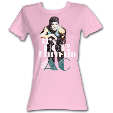 Saved By The Bell Girls Juniors S/S T-Shirt - Turn It Up - Solid Light Pink
